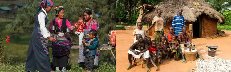 2 familles d'Amérique du Sud et d'Afrique